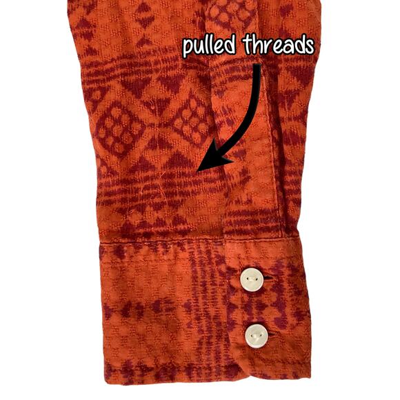 Lucky Brand X Peter Dunham Collaboration Aztec Tribal Button Up Collarless Shirt - Picture 5 of 12